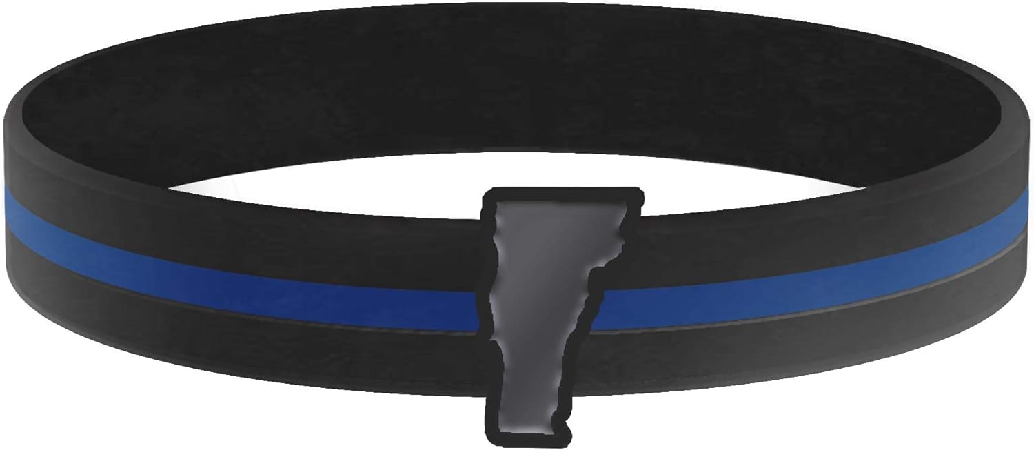 Thin Blue Line USA State Silicone Bracelet