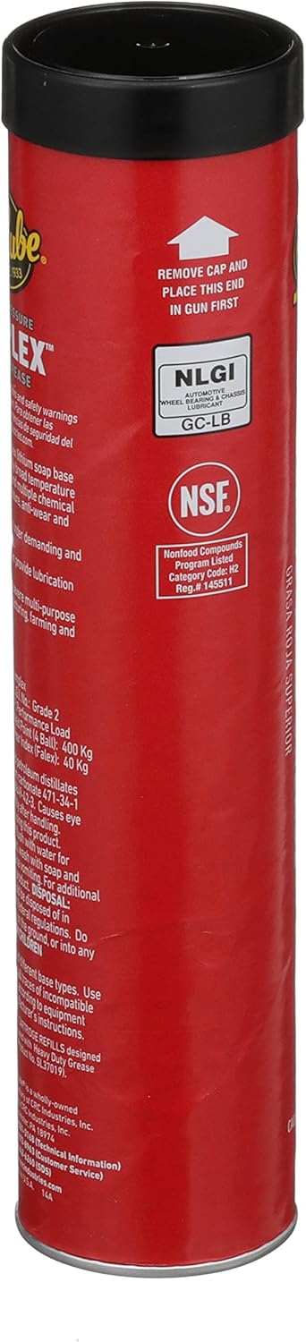 Sta-Lube Sta-Plex Extreme Pressure Premium Red Grease SL3190 – 14 Oz., Multi-Purpose Lithium Complex Grease Cartridge 14 Oz