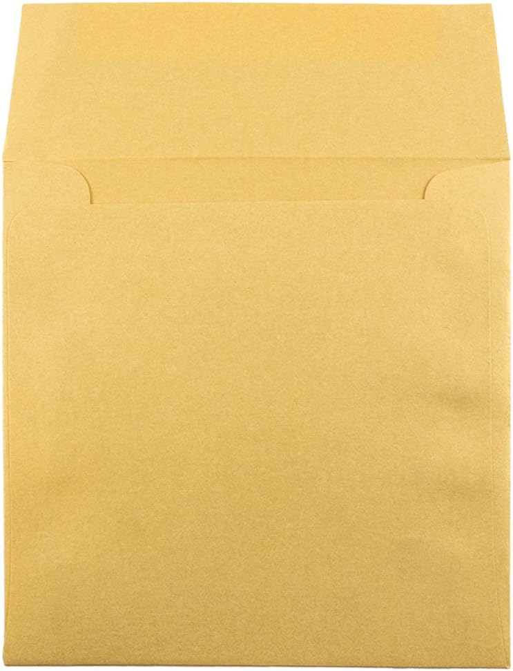JAM PAPER Metallic Invitation Envelopes - Gold Stardream - 25/Pack