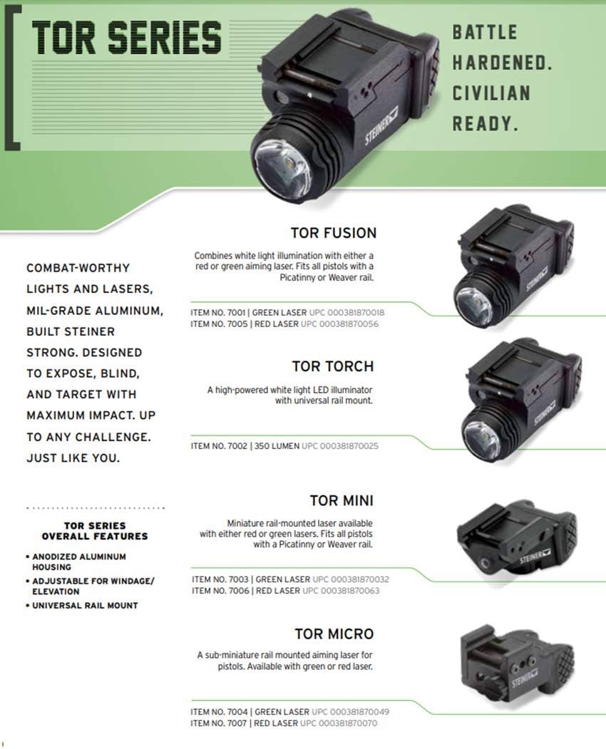 Steiner eOptics TOR Mini Pistol Weapon Light and Aiming Laser