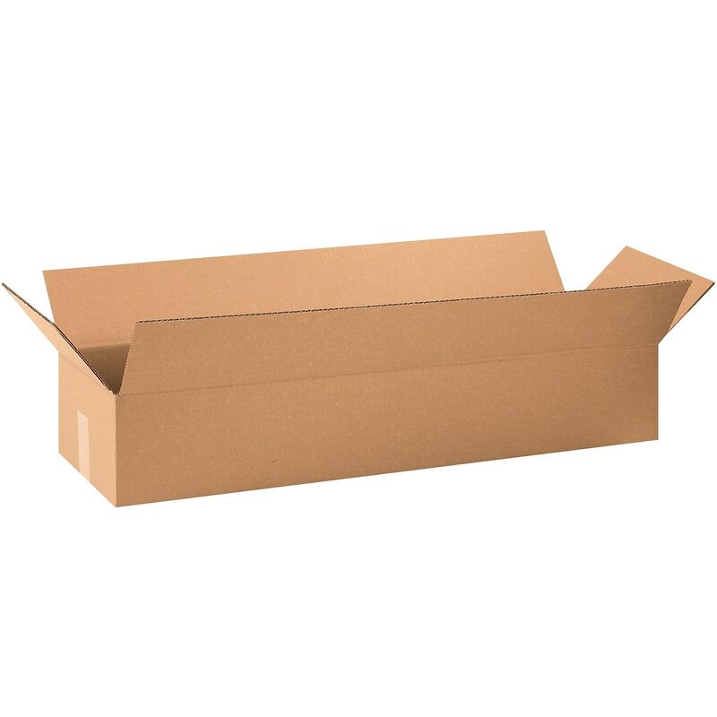 Partners Brand Long Corrugated Boxes, 33in x 8-1/2in x 5in, Kraft, Pack Of 25 Boxes