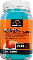 WALKER'S 32dB Noise-Canceling ANSI S3.19 Foam Earplugs, Security Sealed Jar