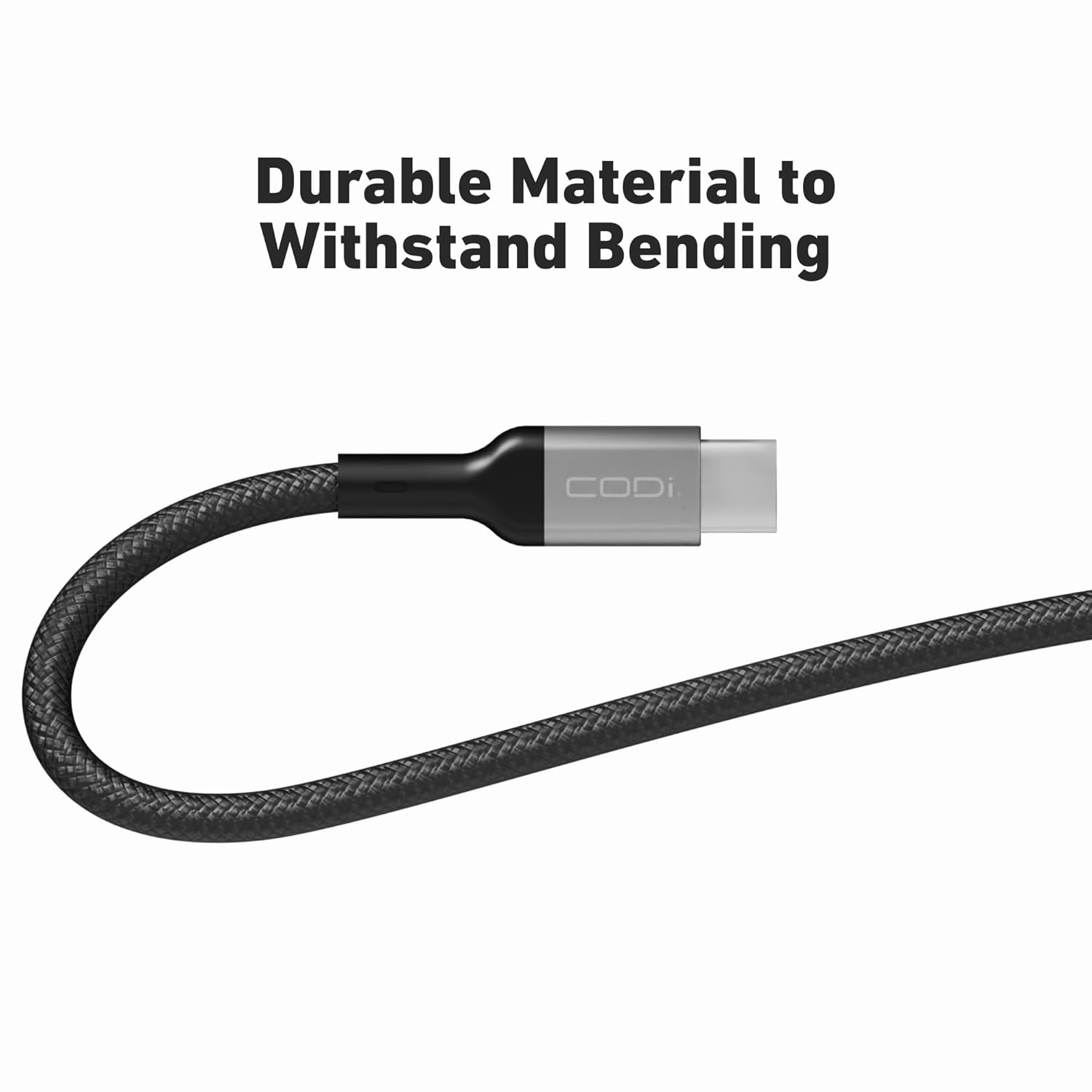 CODi 6ft USB-C to USB-C Charging Cable | Braided Nylon, Fast Charge & Sync, Durable Aluminum Housing