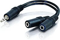 C2G 6in 3.5mm Y-Cable - 3.5mm (1) to 3.5mm (2) - M/F - Converts a 3.5mm jack to dual 3.5mm jacks