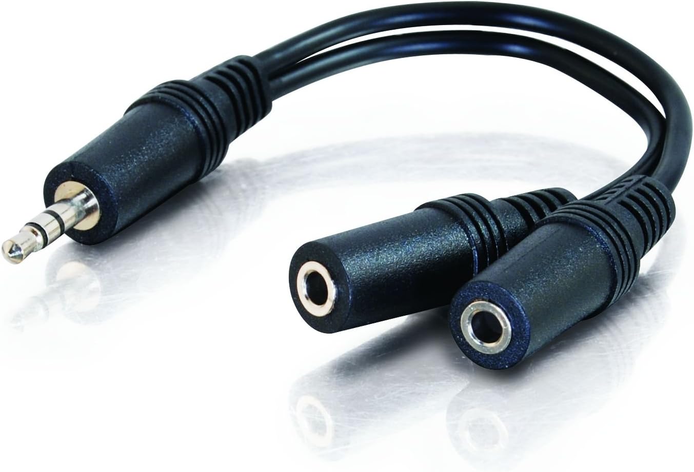 C2G 6in 3.5mm Y-Cable - 3.5mm (1) to 3.5mm (2) - M/F - Converts a 3.5mm jack to dual 3.5mm jacks