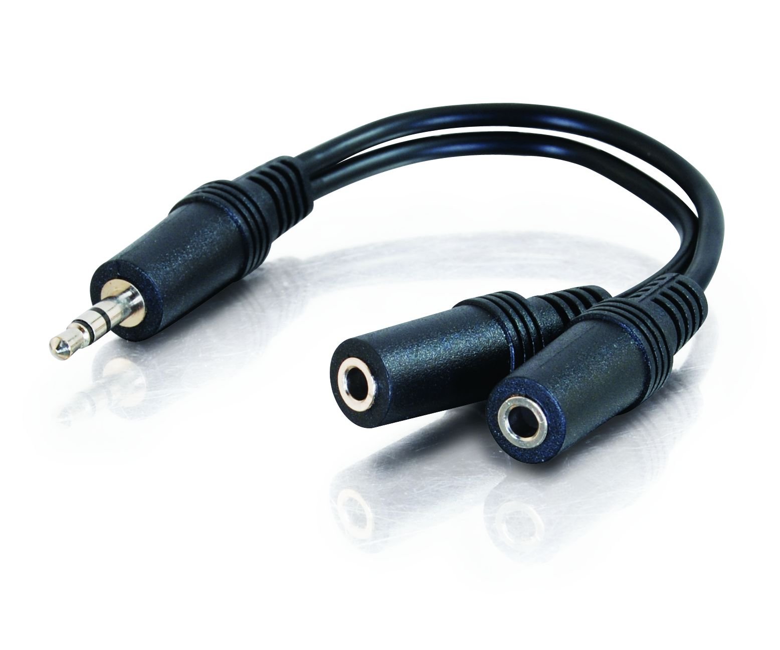 C2G 6in 3.5mm Y-Cable - 3.5mm (1) to 3.5mm (2) - M/F - Converts a 3.5mm jack to dual 3.5mm jacks