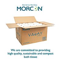 Morcon M1000 Compact Small Core Coreless Alternative, Premium Bath Tissue Roll, High Capacity Commercial Toilet Paper 2 Ply