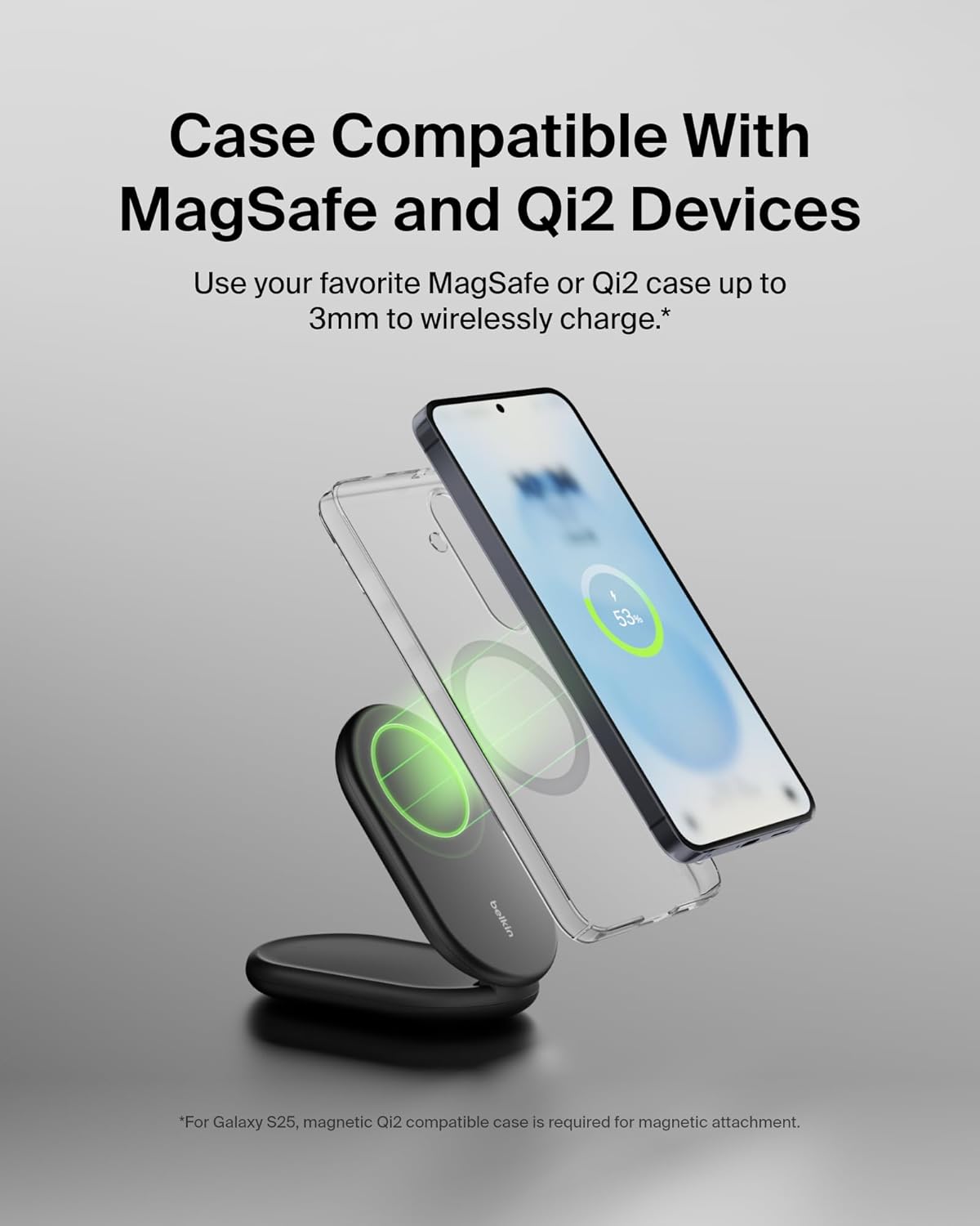 Belkin BoostCharge Magnetic Foldable Wireless Charging Stand 15W Qi2-Certified