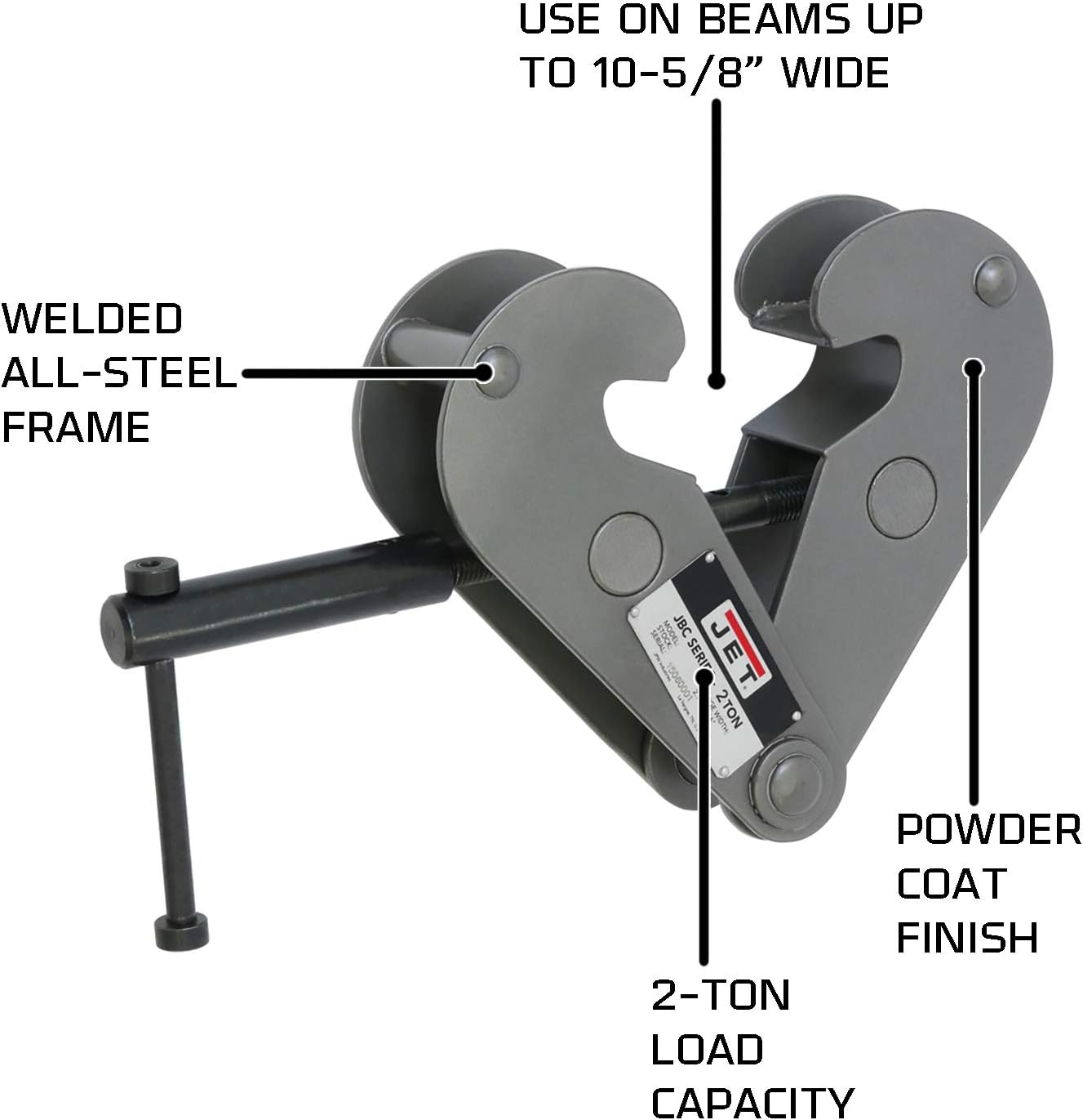 JET 2-Ton Heavy-Duty Beam Clamp (JBC-2)