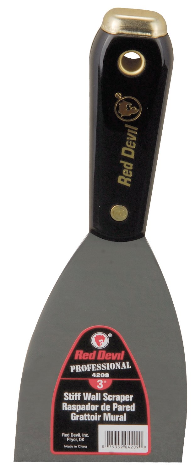Red Devil 4209 3" Stiff Wall Scraper , Black , 3 Inch