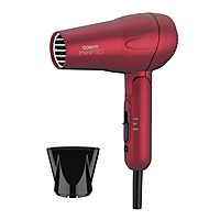Conair Mini Pro Travel Hair Dryer with Folding Handle - 1200W Tourmaline Ceramic (Red)