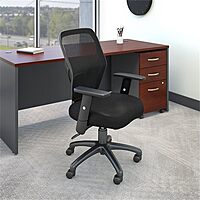 Bush Business Furniture Accord Mesh Back Office Chair in Black | Ergonomic Seating Solution for Personal Computer Workstation