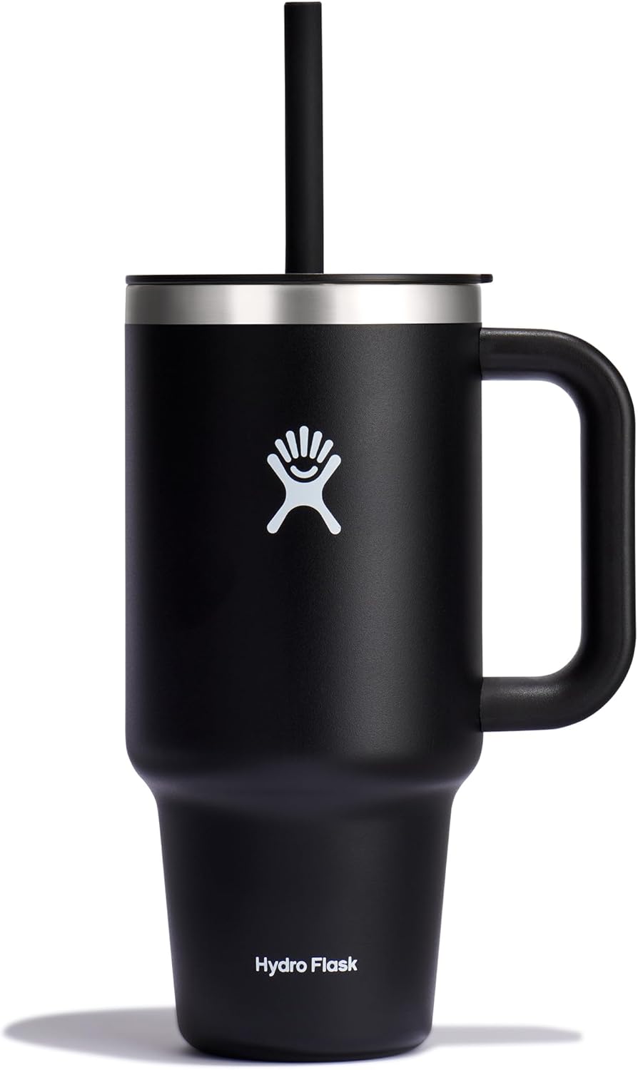 Hydro Flask Travel Tumbler with Handle, Lid and Straw - Insulated Stainless Steel