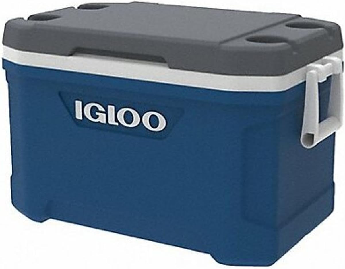 Igloo Latitude 52 Cooler Box, Approx. 10.2 gal (49 L), Latitude, Outdoor, Camping, Leisure, Fishing Indigo Blue, White