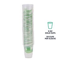 ECO PRODUCTS GreenStripe Clear Compostable 9oz PLA Plastic Cups, Case of 1000, Disposable Renewable Plant-Based Cold Cups
