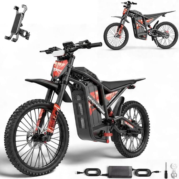 WINDHORSE Y1 Electric Dirt Bike 3000W, 70KM/H Speed, 60V 35Ah Removable Battery, 70KM Range, Carbon Alloy Frame, 19x3 Inches Off-Road Tires, Dual Suspension