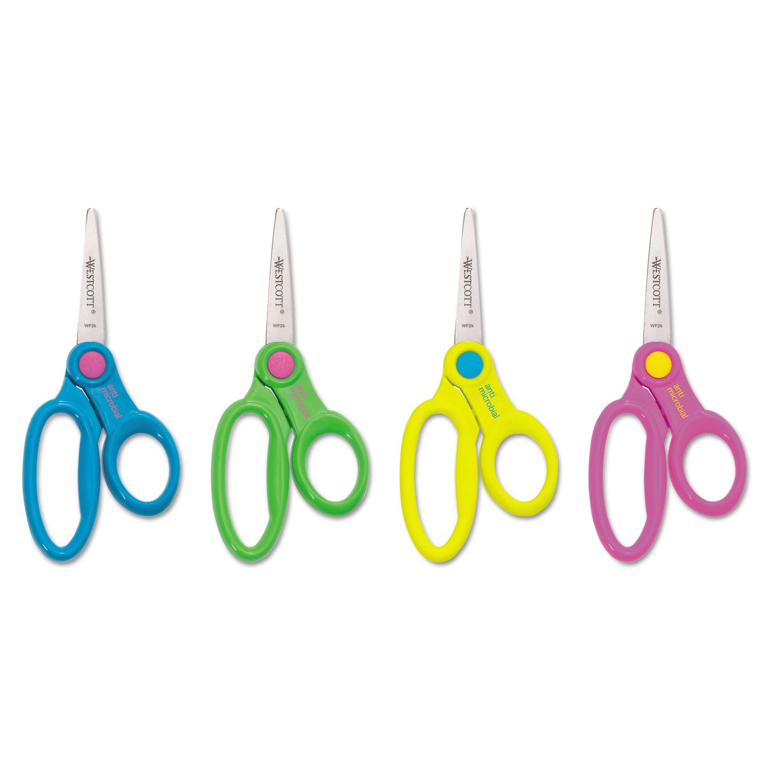 Westcott Ant-Microbial Kids Scissors, 5in, Pointed, Assorted Colors