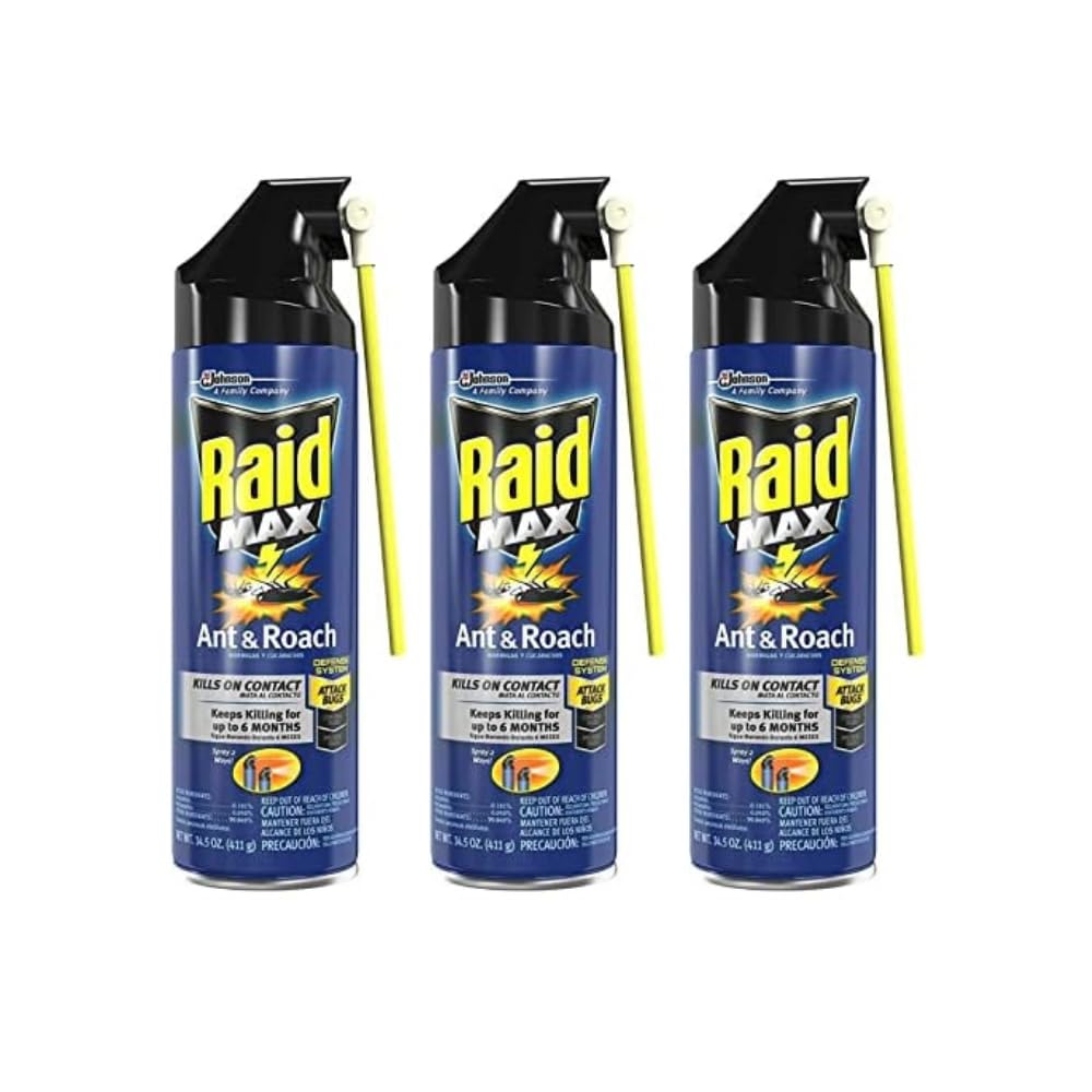 Raid Max Ant & Roach Aerosol Spray 14.50 oz (Pack of 3)
