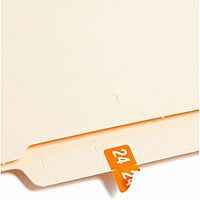 Smead® ETS Color-Coded Year Labels, SMD67924, 1/2" x 1", Orange, 25 Labels Per Sheet, Pack of 10 Sheets