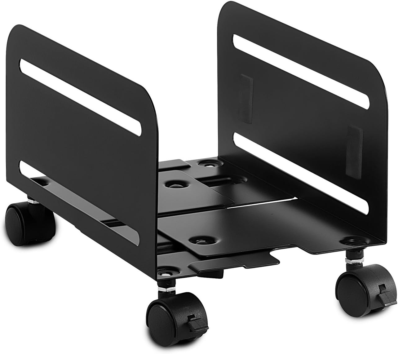 Mount-It! Computer Tower Stand, Adjustable Mobile CPU Stand with Wheels, Heavy-Duty Steel Rolling Cart, Fits Most PC Towers