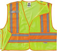 ERGODYNE GloWear 8245PSV Public Safety Reflective Vest, High Visibility, ANSI Compliant, Breakaway