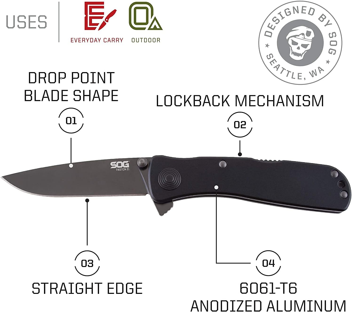 SOG Twitch II Folding Pocket Knife