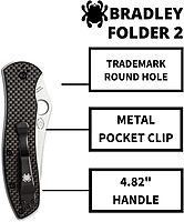 Spyderco Bradley Folder 2 Specialty Knife with 3.66" CPM M4 Premium Steel Blade and Black Carbon Fiber Laminate Handle