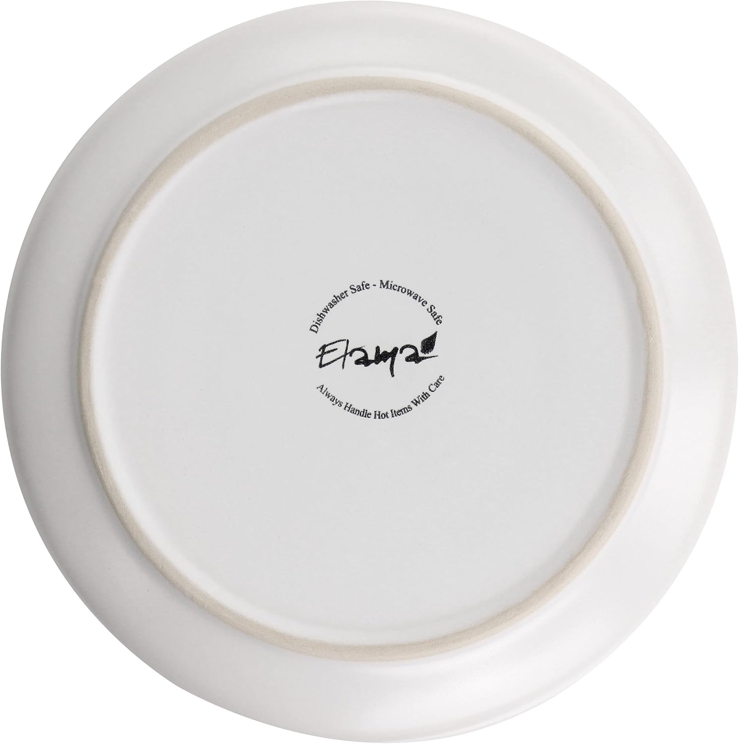 ELAMA 6-Piece Matte Stoneware Salad Plate Set with Gold Rim