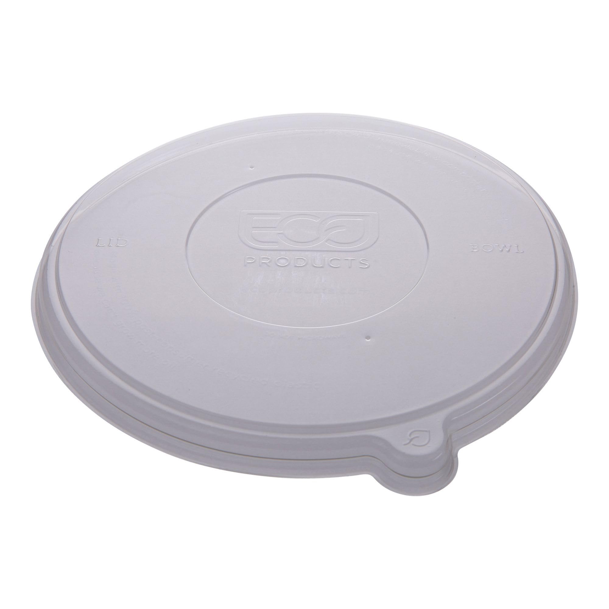 Eco-Products Recycled Flat Bowl Lids, Case of 400, Fits 24-46oz Coupe/16-40oz Noodle Bowls
