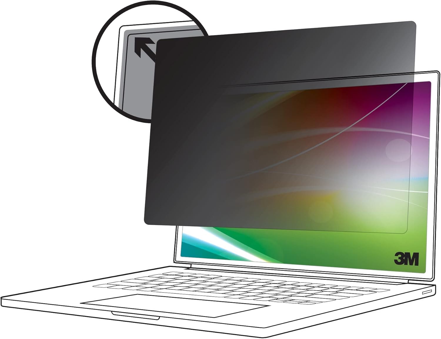 3M Bright Screen Privacy Filter for 14in Full Screen Laptop, 16:10, BP140W1E