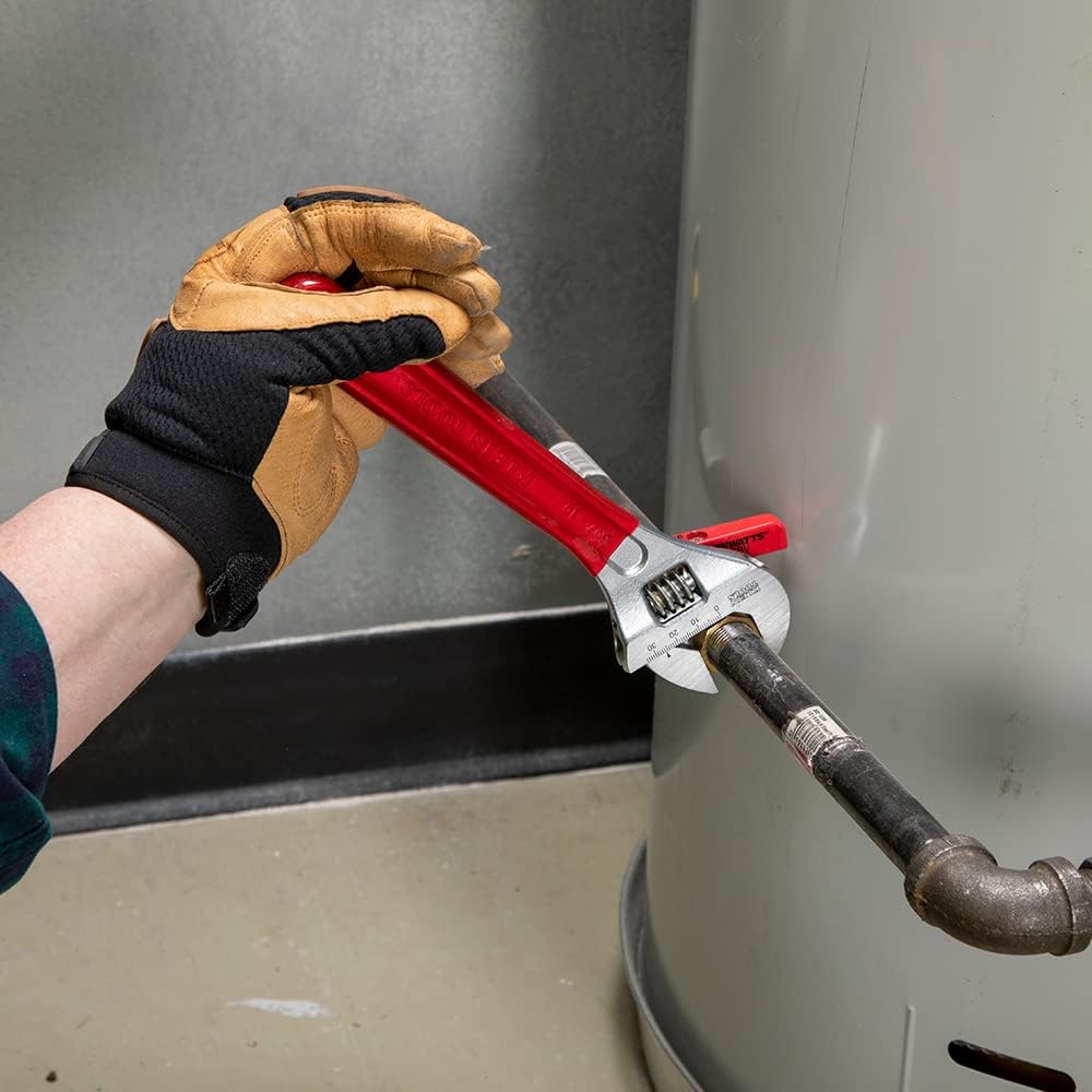 Klein Tools D507-10 Adjustable Drive Wrench, Forged with Extra Capacity Jaw and High Polish Chrome Finish