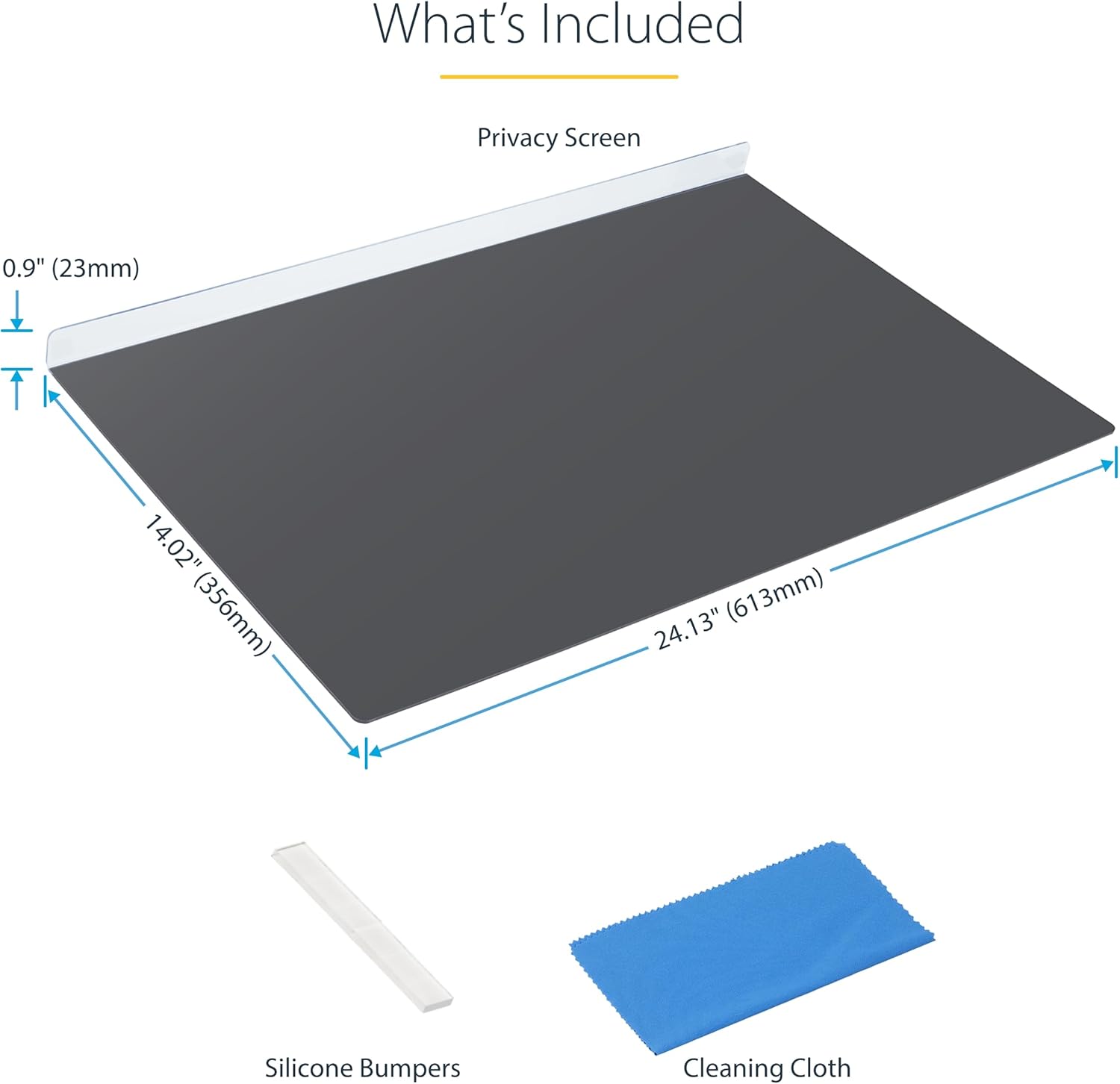 StarTech.com Hanging Acrylic Monitor Privacy Screen 16:9 ±30°