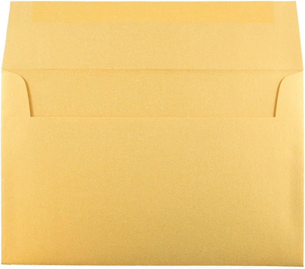 JAM PAPER Metallic Invitation Envelopes - Gold Stardream - 25/Pack