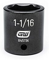 GEARWRENCH 39 Pc. 1/2" Drive 6 Pt. Impact Socket Set, Standard & Deep, SAE - 84947N, Black