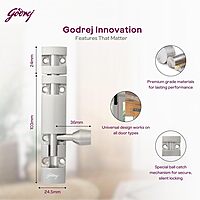 Tower Bolt Designer Type (without screws)/SS/1 x30/Aluminium / 2734