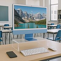 Azar 515360 Acrylic Monitor Stand Riser – Made in USA Laptop stand and Monitor Riser Acrylic Monitor Stand Riser Clear