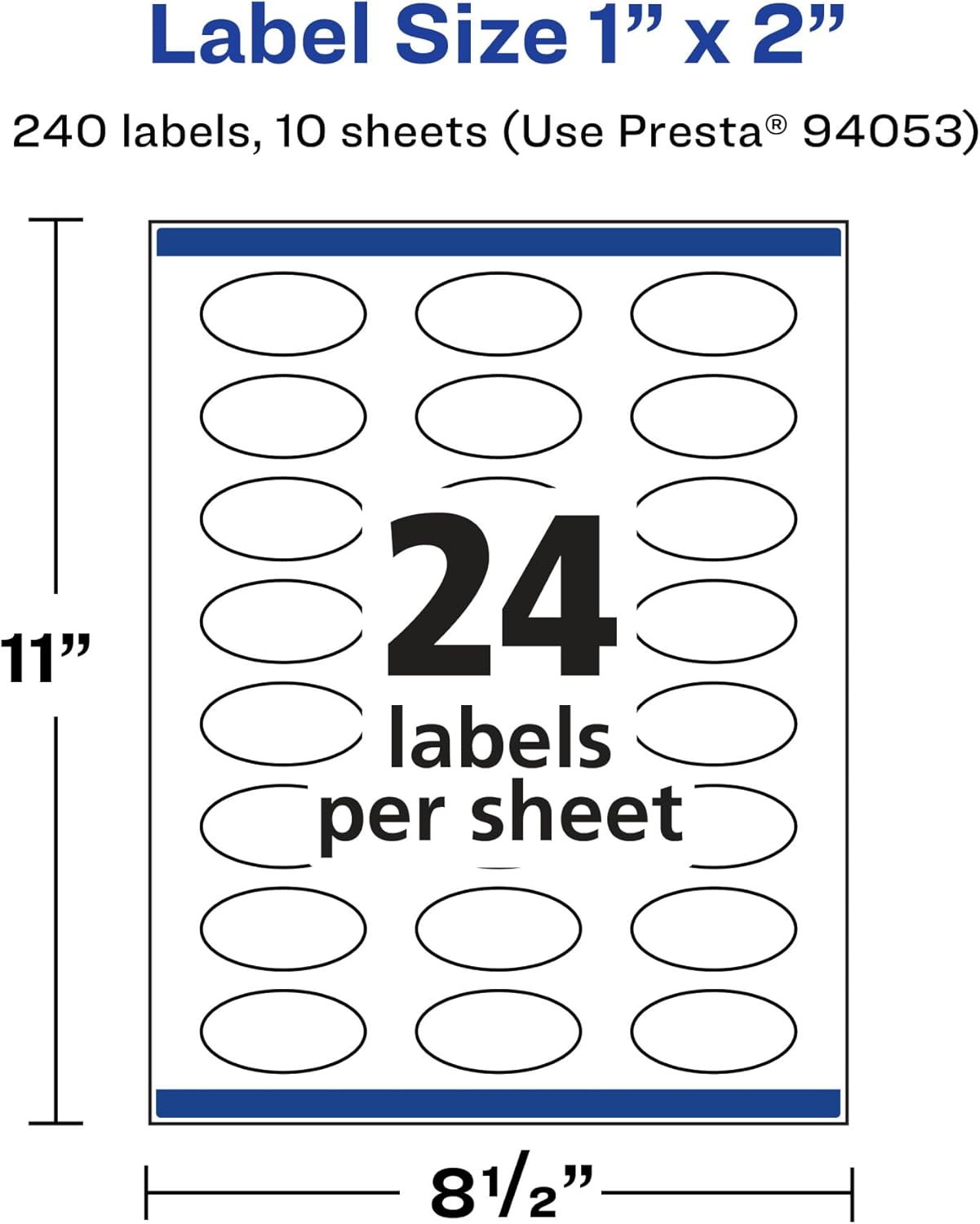 Avery Glossy Clear Oval Labels 1 x 2, Sure Feed Technology, Print-to-The-Edge