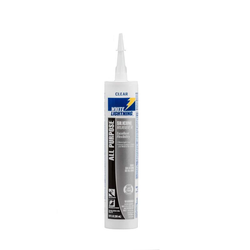 WHITE LIGHTNING Silicone Rubber All Purpose Sealant, 10 fl. oz.