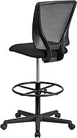 Flash Furniture Harper Ergonomic Mid-Back Mesh Drafting Chair with Black Fabric Seat and Adjustable Foot Ring