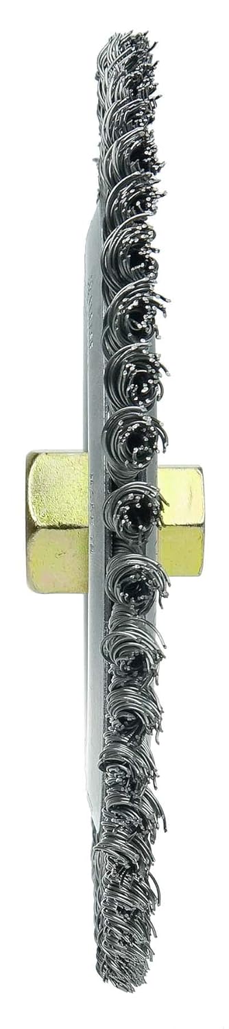 Weiler 79800 Dually Root Pass Weld Cleaning Brush, 7", 0.20" Steel Wire Fill