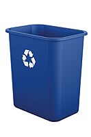 Suncast Commercial Desk-Side Rectangular Resin Recycling Bins, 7 Gallons, Blue, Pack Of 12 Bins