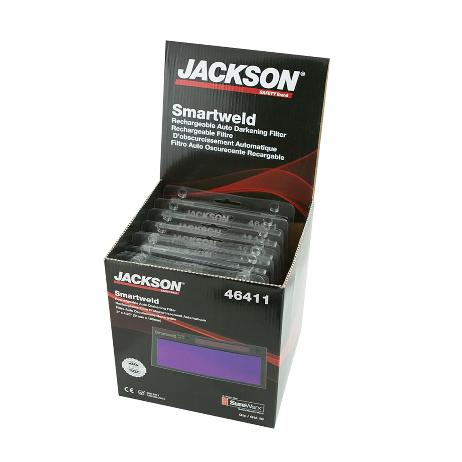 Jackson Safety Smartweld ADF, USB-C Rechargeable, Shade 4/9–13, 2" x 4.25", 46411