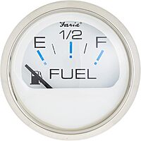 Faria - 3003.3544 13801 Chesapeake Stainless Steel Fuel Level Gauge (E-1/2-F) - 2", White
