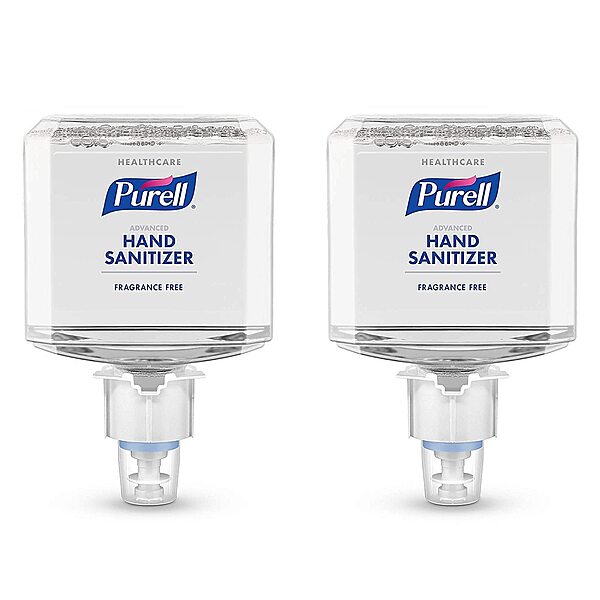 PURELL Advanced Hand Sanitizer Gentle & Free Foam, Fragrance Free, 1200 mL Refill for PURELL ES4 Manual Hand Sanitizer Dispenser (Pack of 2) - 5051-02