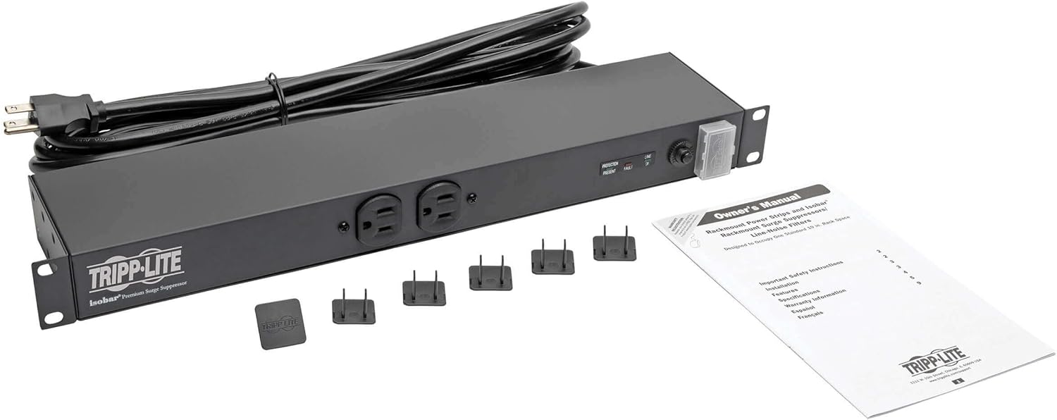 Tripp Lite 1U Rackmount Power Strip PDU, 15A 120V, 15ft Cord