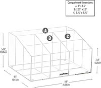 MIND READER Acrylic Desktop Organizer, Clear