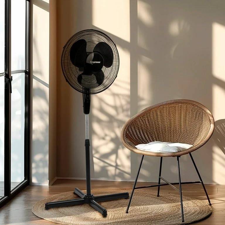 Impress Handi-Fan Oscillating Stand Fan, 52inH x 21inW x 16inD, White