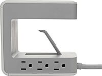 Eaton Tripp Lite Series 6-Outlet Surge Protector w/2 USB-A (2.4A Shared) & 1 USB-C (3A) - 8 ft. Cord, 1080 Joules, Desk Clamp - TLP648USBC