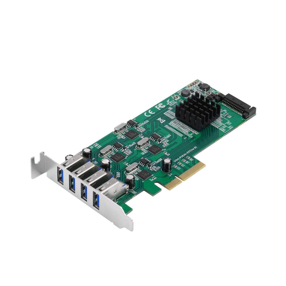 SIIG 4 Port USB 3.0 PCIe Card with 4 Dedicated 5Gbps Channels (USB 3.2 Gen 1) - Quad Core 20Gbps - UASP
