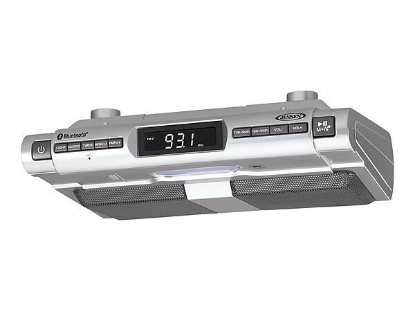 Jensen SMPS-628 Under-Cabinet Universal Bluetooth Music System, Silver